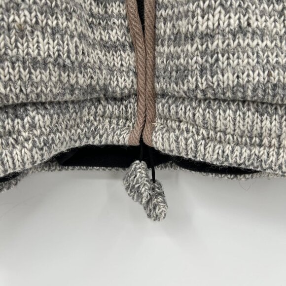 Women's Gray 100% Wool Hooded Knit Jacket | Size XL - Picture 9 of 10